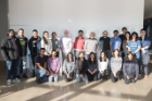 Demo Day Fall 2017 participants gather in the Davis Hall atrium